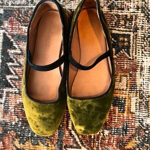 Madewell Olive Velvet Flats